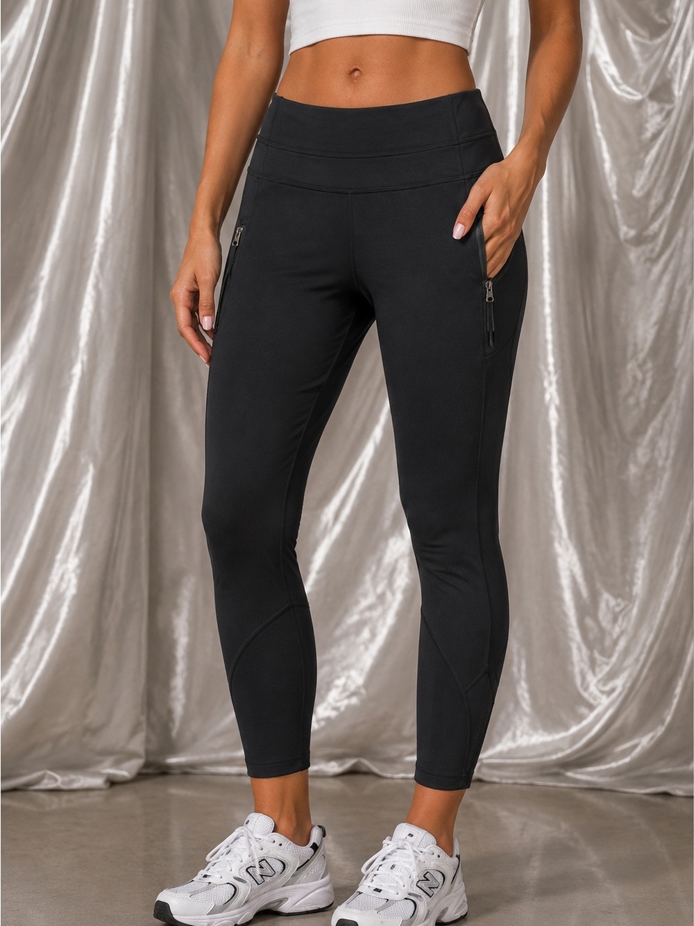 Lululemon Women’s Size 6 Black Leggings Zip Pockets High Rise Full Length